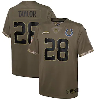 youth nike jonathan taylor olive indianapolis colts 2022 sa